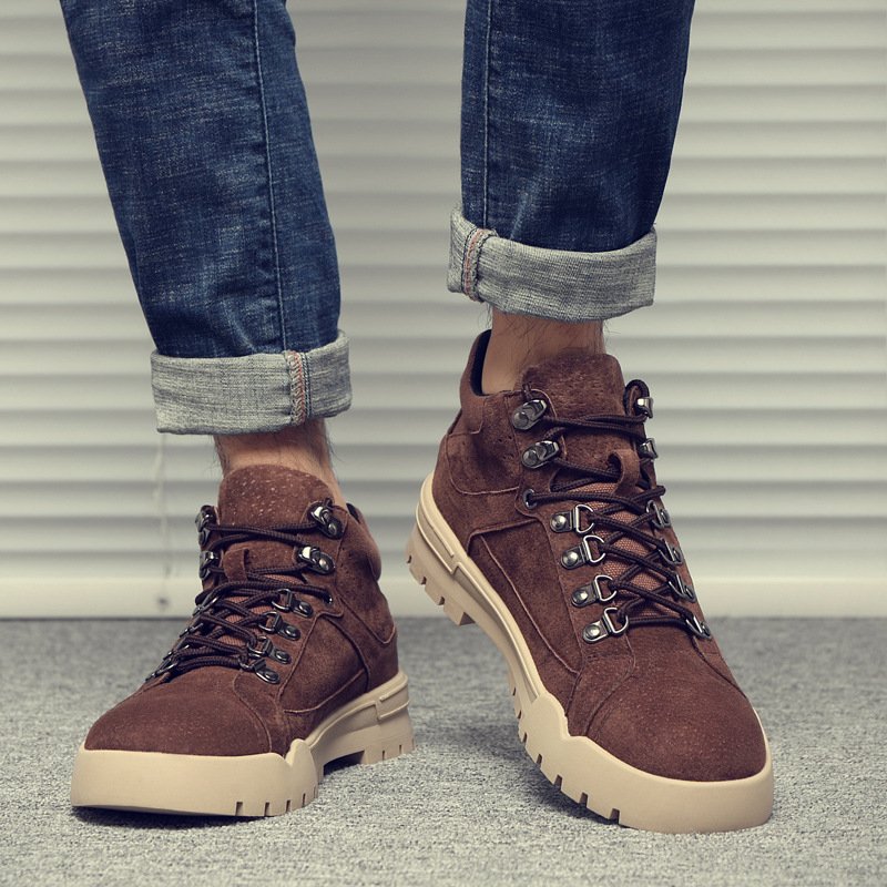 Men's shoes autumn Martin boots men's high-top tooling shoes men's British boots desert short boots men's factory direct sales