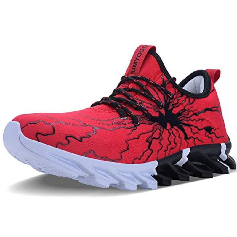 UMYOGO Fashion Graffiti Sneakers Tennis Running Shoes for Men Red