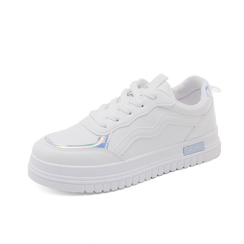 2021 autumn new small white shoes women flat-bottomed running student board shoes thick-soled increased casual shoes women