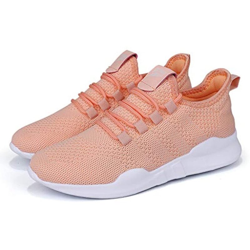 Damyuan Women's Walking Shoes Tennis Sneakers Casual Lace Up Lightweight Running Shoes Pink