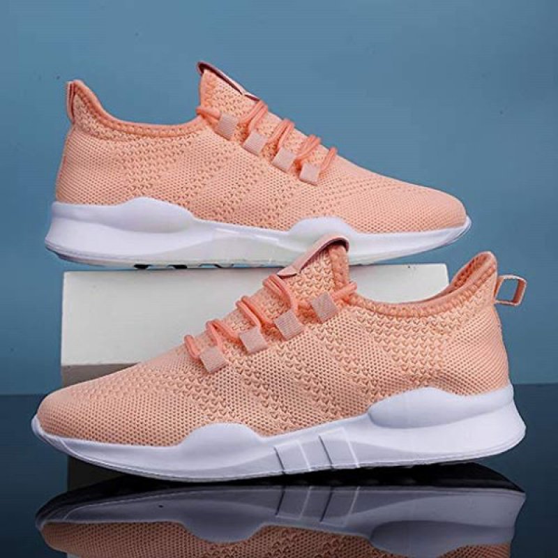 Damyuan Women's Walking Shoes Tennis Sneakers Casual Lace Up Lightweight Running Shoes Pink