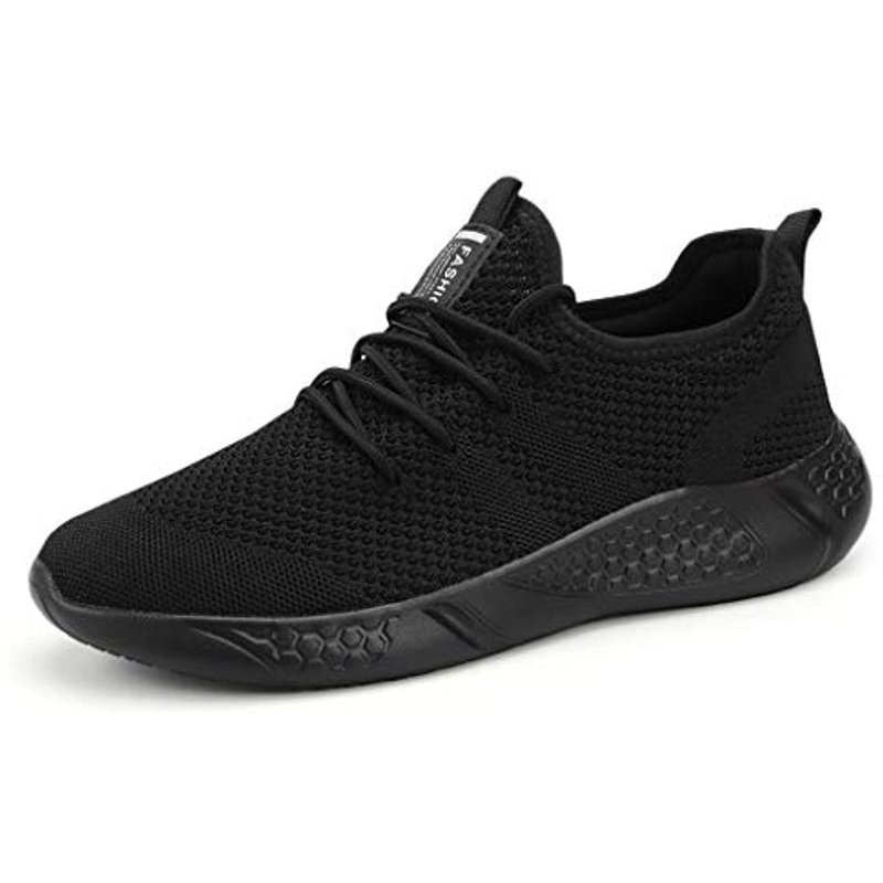 Damyuan Men's Sport Gym Running Shoes Walking Shoes Casual Lace Up Lightweight Black