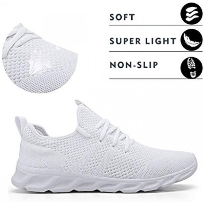 Damyuan Women's Walking Shoes Tennis Sneakers Casual Lace Up Lightweight Running Shoes White 1