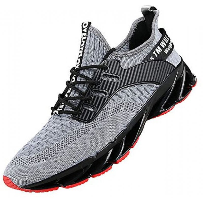 DUORO Mens Athletic Running Shoes Mesh Lightweight Sneakers Breathable Stylish Athletic Gym Shoes Casual Tennis Sport Shoes for Workout Walking 1387-gray