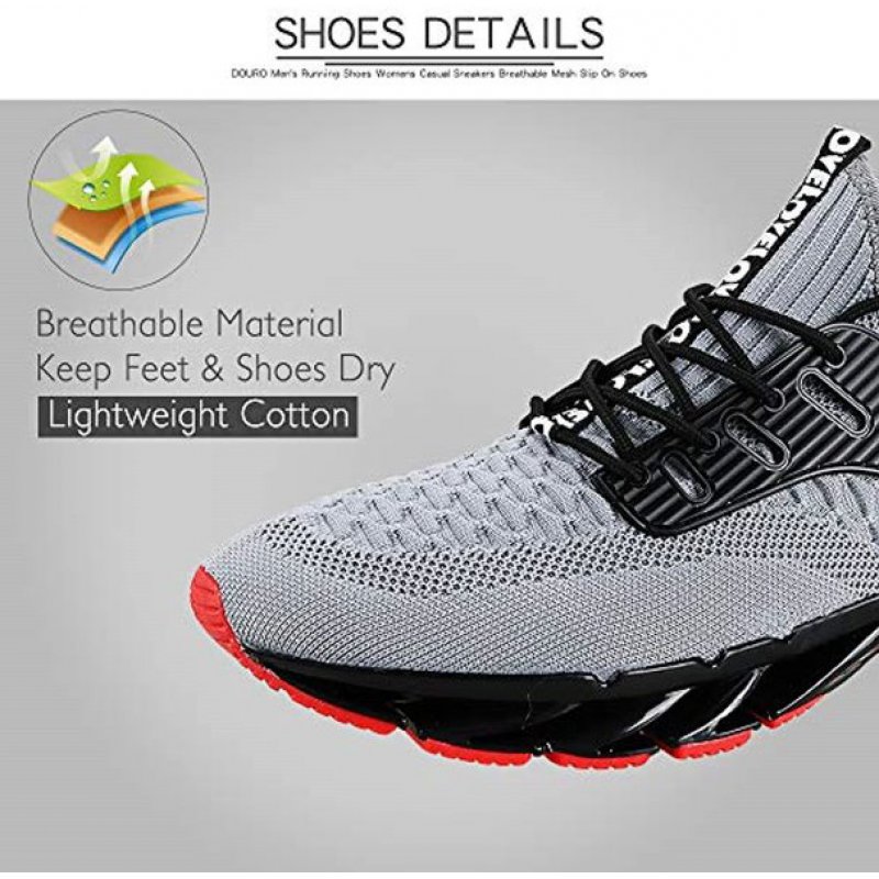 DUORO Mens Athletic Running Shoes Mesh Lightweight Sneakers Breathable Stylish Athletic Gym Shoes Casual Tennis Sport Shoes for Workout Walking 1387-gray