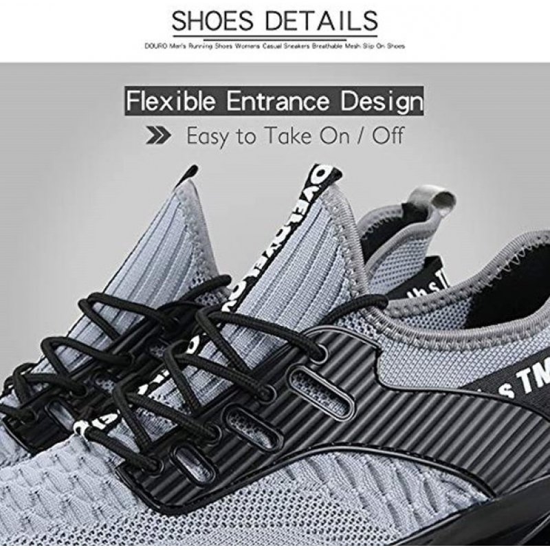 DUORO Mens Athletic Running Shoes Mesh Lightweight Sneakers Breathable Stylish Athletic Gym Shoes Casual Tennis Sport Shoes for Workout Walking 1387-gray