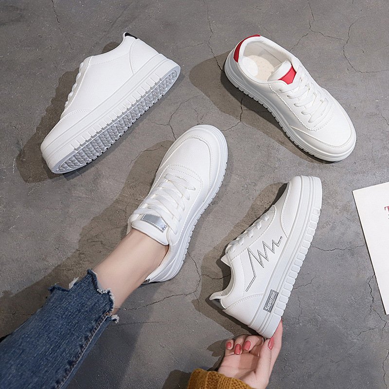 2021 spring and summer new white shoes female students casual shoes women's breathable thick-soled women's shoes