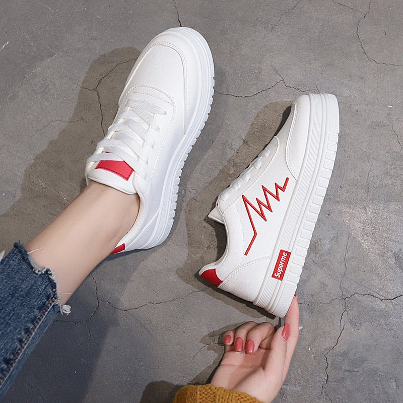 2021 spring and summer new white shoes female students casual shoes women's breathable thick-soled women's shoes