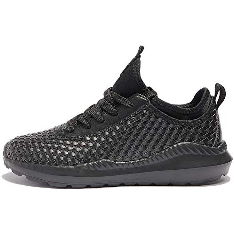 TIAMOU Walking Men and Women Running Shoes Sports Woven Slip Sneakers Casual Basketball Fashion Outdoor Movement Leisure Shoe 1black