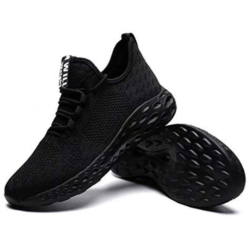 Mevlzz Mens Running Shoes Slip on Walking Shoes Fashion Breathable Sneakers Mesh Soft Sole Casual Athletic Lightweight All-black