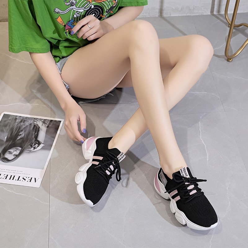 2021 summer new simple breathable casual net shoes women flying knitting shoes women